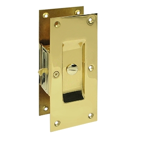 Deltana SDL60-3 Decorative Privacy Pocket Door Lock Polished Brass