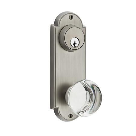 Emtek 8066 Delaware 7-1/8" Keyed Style Sideplate with Providence Crystal Pewter