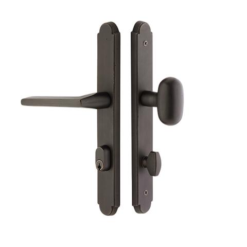 Emtek 4444 Sandcast Bronze Arched Style Stretto Narrow Trim Keyed Sidepl
