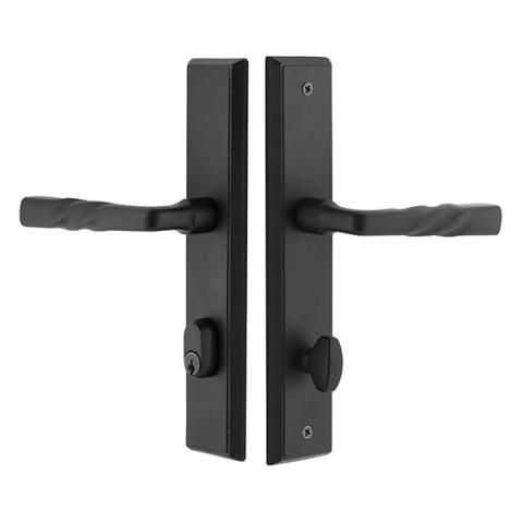 Emtek 5442 Sandcast Bronze Rectangular Style Stretto Narrow Trim Keyed Sidep