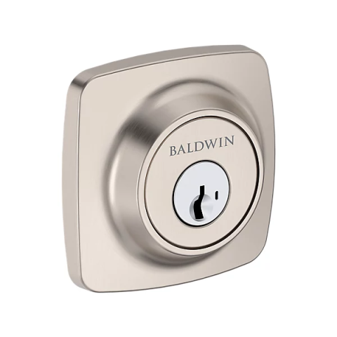 Baldwin Reserve Soft Square Deadbolt Satin Nickel