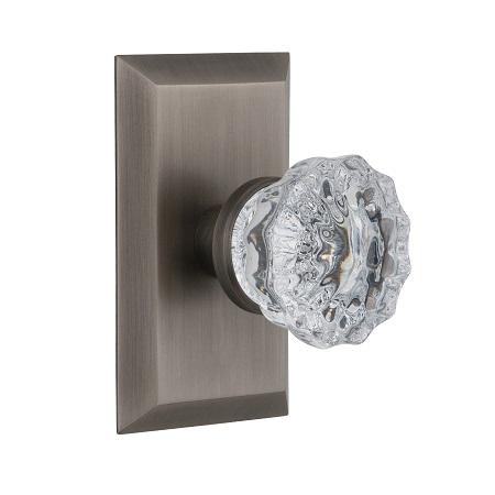 Nostalgic Warehouse Studio Plate with Crystal Knob Antique Pewter 