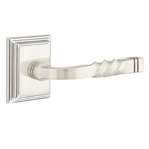 Emtek Santa Fe Door lever with Wilshire Rose Satin Nickel (US15)