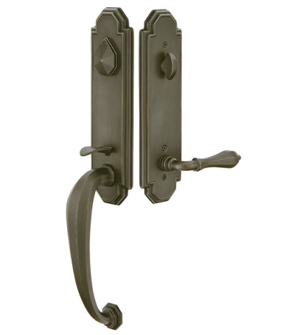 Emtek 471222 Octagon Handleset with Octagon Lever Medium Bronze Patina (MB)