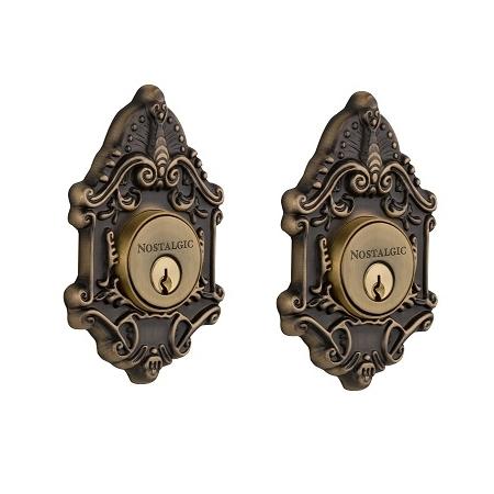 Nostalgic Warehouse Victorian Double Cylinder Deadbolt Antique Brass (AB)