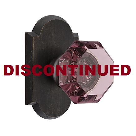 Emtek Bronze Old Town Violet Door Knob with #4 Rose Medium Bronze Patina