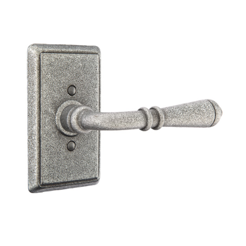 Emtek Normandy Door Lever with #3 Rosette Satin Steel