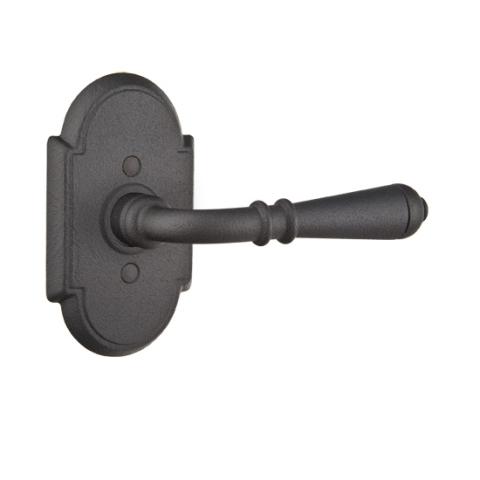 Emtek Normandy Door Lever with #1 Rosette Flat Black (FB)