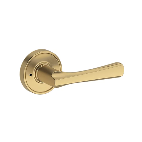 Baldwin Reserve Wyndcliff Lever with Recessed Round Rose Satin Brass