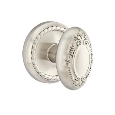 Emtek Victoria Door knob with Rope Rose Satin Nickel (US15)