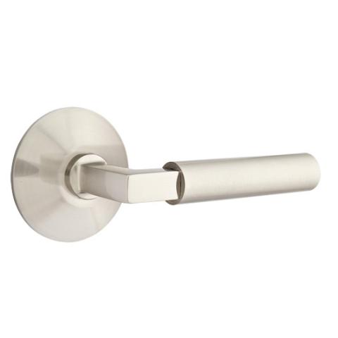 Emtek Brass Hercules Door Lever Set with Modern Rose Satin Nickel (US15)