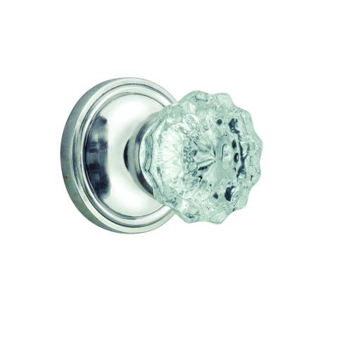 Nostalgic Warehouse Crystal Knob Privacy Mortise with Classic Rose Bright Chrome