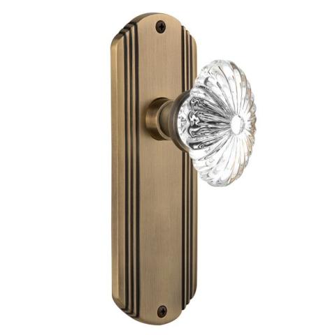 Nostalgic Warehouse Deco Backplate with Oval Fluted Crystal knob