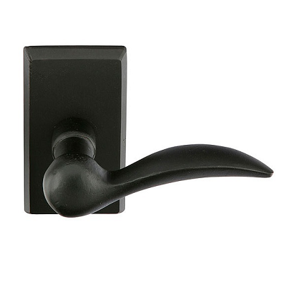 Emtek Durango Door lever with #3 Rose Flat Black Patina (FB)