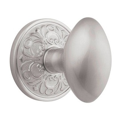 Emtek Egg Door knob with Lancaster rose Satin Nickel (15)