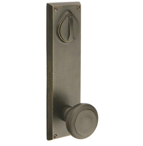 Emtek 7560, 7561, 7565 Rectangular 8 7/8" Keyed Sideplate with Butte knob