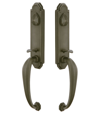 Emtek 474222 Octagon Monolithic Grip by Grip Handleset Medium Bronze Patina (MB)