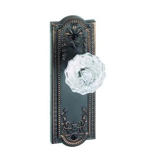 Grandeur Parthenon Backplate with Fountainebleau knob Timeless Bronze