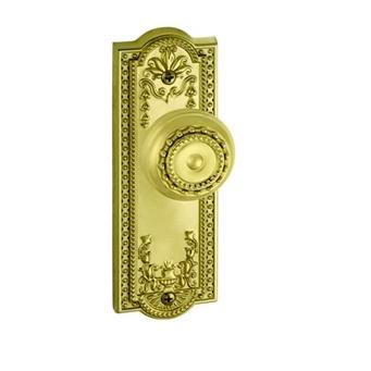 Grandeur Parthenon Backplate with Parthenon knob Polished Brass