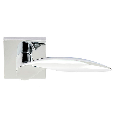 Emtek Mercury Door Lever Set with Square Rosette Polished Chrome (US26)