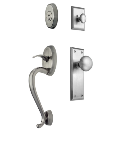 Nostalgic Warehouse Oxford Park Handleset New York Interior Satin Nickel (SN)