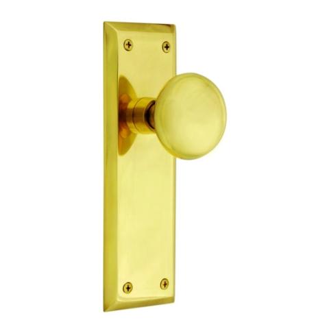 Nostalgic Warehouse New York Backplate with New York Knob Polished Brass (PB)