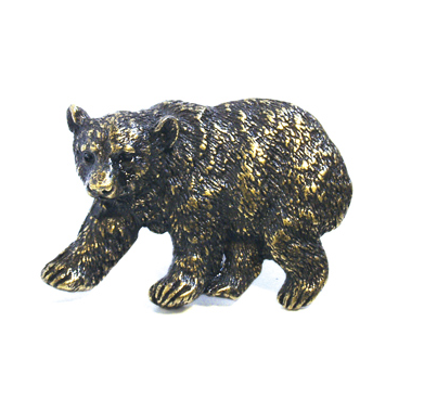 Emenee OR373 Bear Cabinet Knob in Antique Matte Brass (ABR)