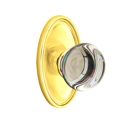 Emtek Providence Crystal Door Knob Set with Oval Rose