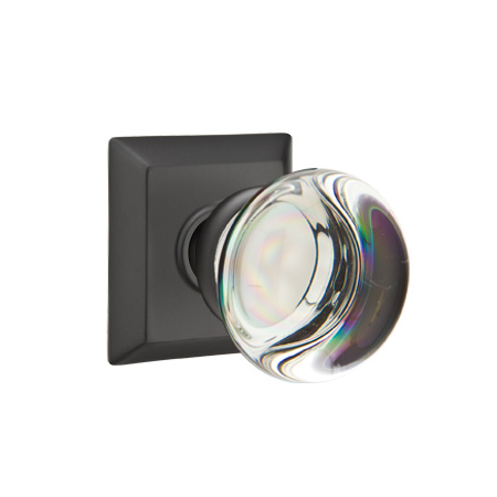 Emtek Providence Crystal Door Knob Set with Quincy Rose