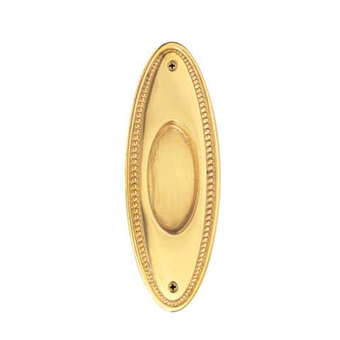 Nostalgic Warehouse Oval Beaded flush Pull Polished Brass (PB)