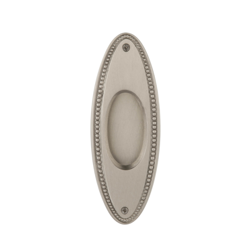 Nostalgic Warehouse Oval Beaded flush Pull Polished Brass (PB)