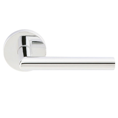 Emtek Stuttgart Door Lever Set with Disk Rosette in Polished Chrome (US26)