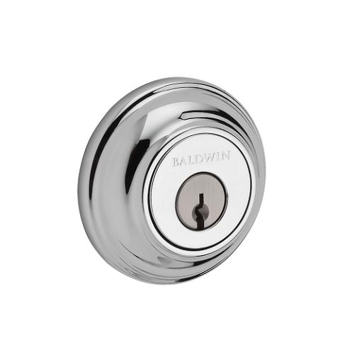 Baldwin Reserve Traditional Round Deadbolt (TRD) shown in Polished Chrome (260)