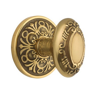 Emtek Victoria Door knob with Lancaster rose French Antique (US7)