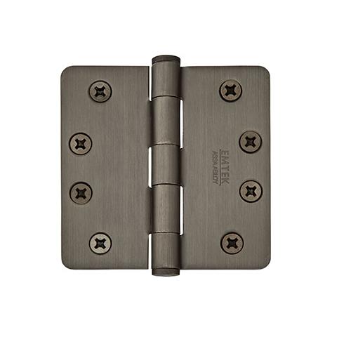 Emtek 4" radius corner residential brass hinge 96124