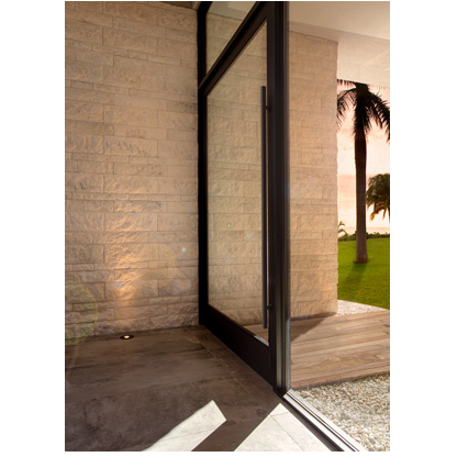Emtek 86188 72" Long Door Pull shown in Flat Black Stainless Steel