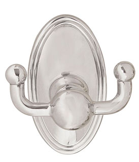 Emtek 2609 Brass Double Hook with Oval Rosette Satin Nickel (US15)