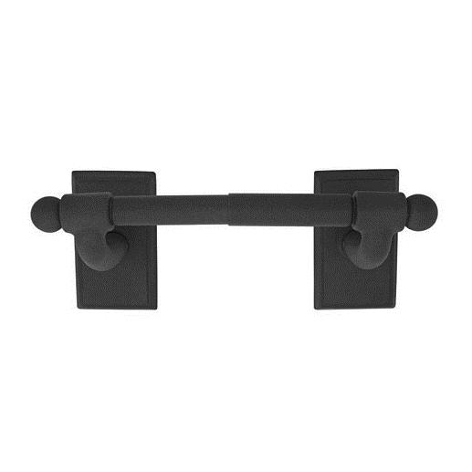 Emtek 2504 Wrought Steel Spring Rod Paper Holder with #3 Rose Flat Black 