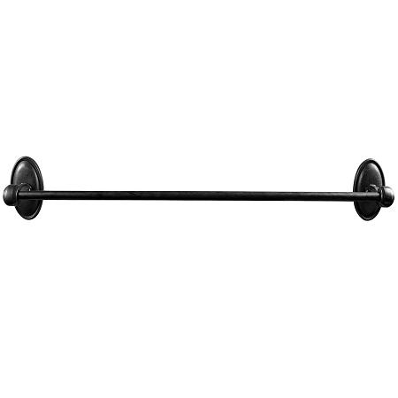 Emtek 27021, 27022, 27023 Tuscany Towel Bar with #14 Rose Flat Black Patina (FB)