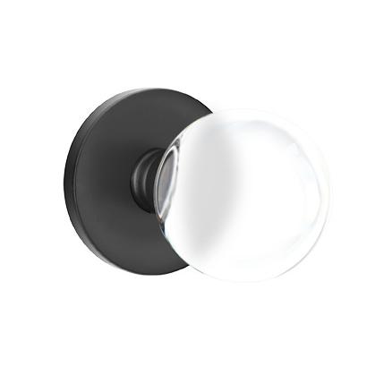 Emtek Modern Bristol Door Knob Set with Disk Rosette Flat Black 