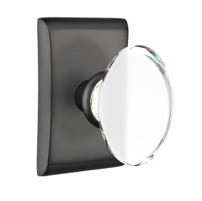 Emtek Modern Hampton Door Knob Set with Neos Rosette Flat Black