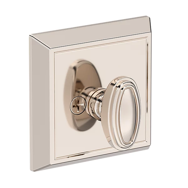 Baldwin Reserve Chamfered Square Deadbolt Lifetime Polished Nickel Interior