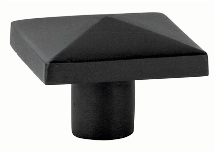 Emtek Sandcast Bronze Square Cabinet Knob 86145, 86146 Flat Black Patina