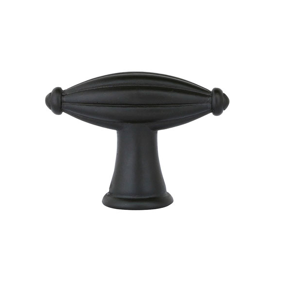 Emtek Tuscany Bronze Fluted Finger Cabinet Knob 86227, 86228 Flat Black Patina 