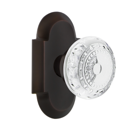 Nostalgic Warehouse Cottage Plate with Meadows Crystal Knob Timeless Bronze