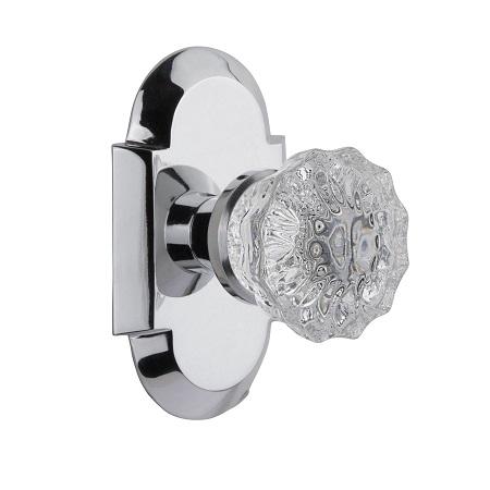 Nostalgic Warehouse Cottage Plate with Crystal Knob Set Bright Chrome 