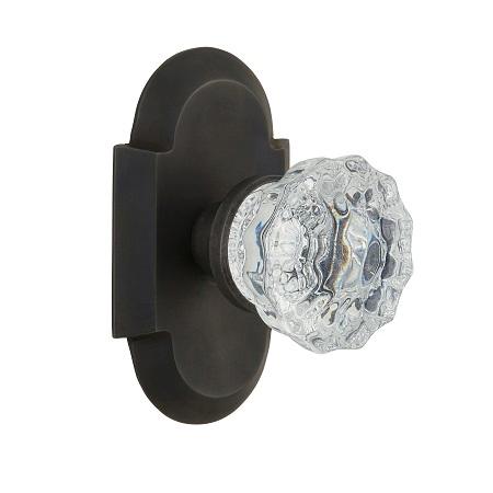 Nostalgic Warehouse Cottage Plate with Crystal Knob Set Oil Rubbed Bronze 