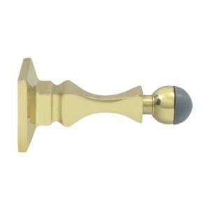 Deltana BDH35 Heavy Duty Solid Brass Baseboard Door Bumper Polished Brass