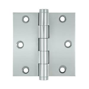 Deltana 3 1/2" x 3 1/2" Square Corner Residential Brass Hinges DSB35R