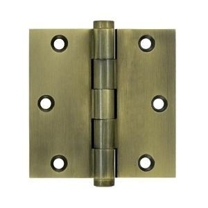 Deltana 3 1/2" x 3 1/2" Square Corner Standard Brass Hinges DSB35